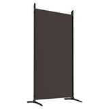 6-Panel Room Divider Living Room Bedroom Partition Privacy Protection Screen Room Separator Folding Dressing Wall Brown Fabric