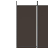 4-Panel Room Divider Living Room Bedroom Partition Privacy Protection Screen Room Separator Folding Dressing Wall Brown Fabric