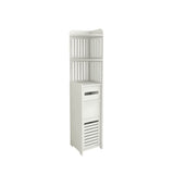 120CM Bathroom Storage Utility Cabinet Reversible Shelf Toilet Paper Roll Holder Rubbish Bin