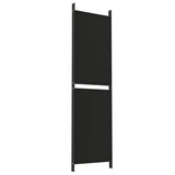 4-Panel Room Divider Living Room Bedroom Partition Privacy Protection Screen Room Separator Folding Dressing Wall Black Fabric