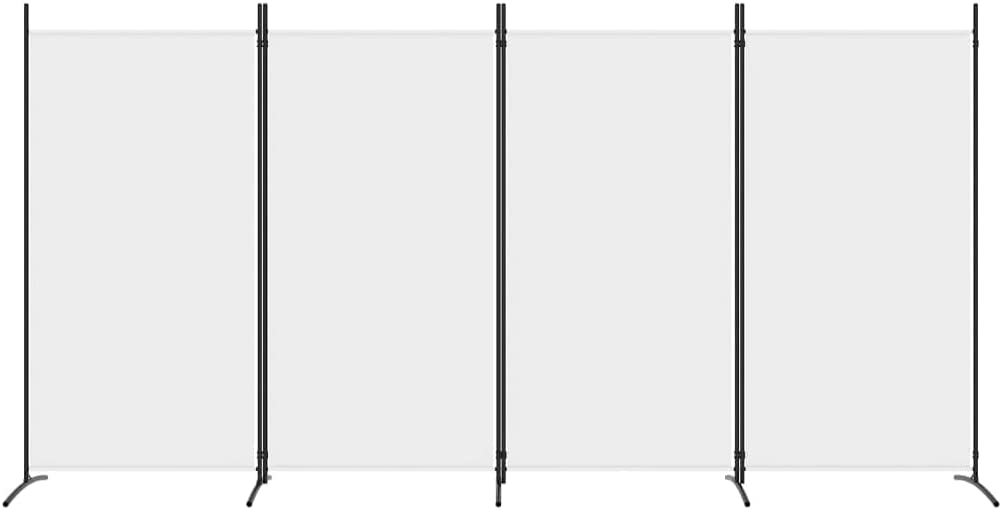 4-Panel Room Divider Living Room Bedroom Partition Privacy Protection Screen Room Separator Folding Dressing Wall White Fabric