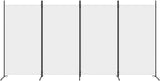 4-Panel Room Divider Living Room Bedroom Partition Privacy Protection Screen Room Separator Folding Dressing Wall White Fabric