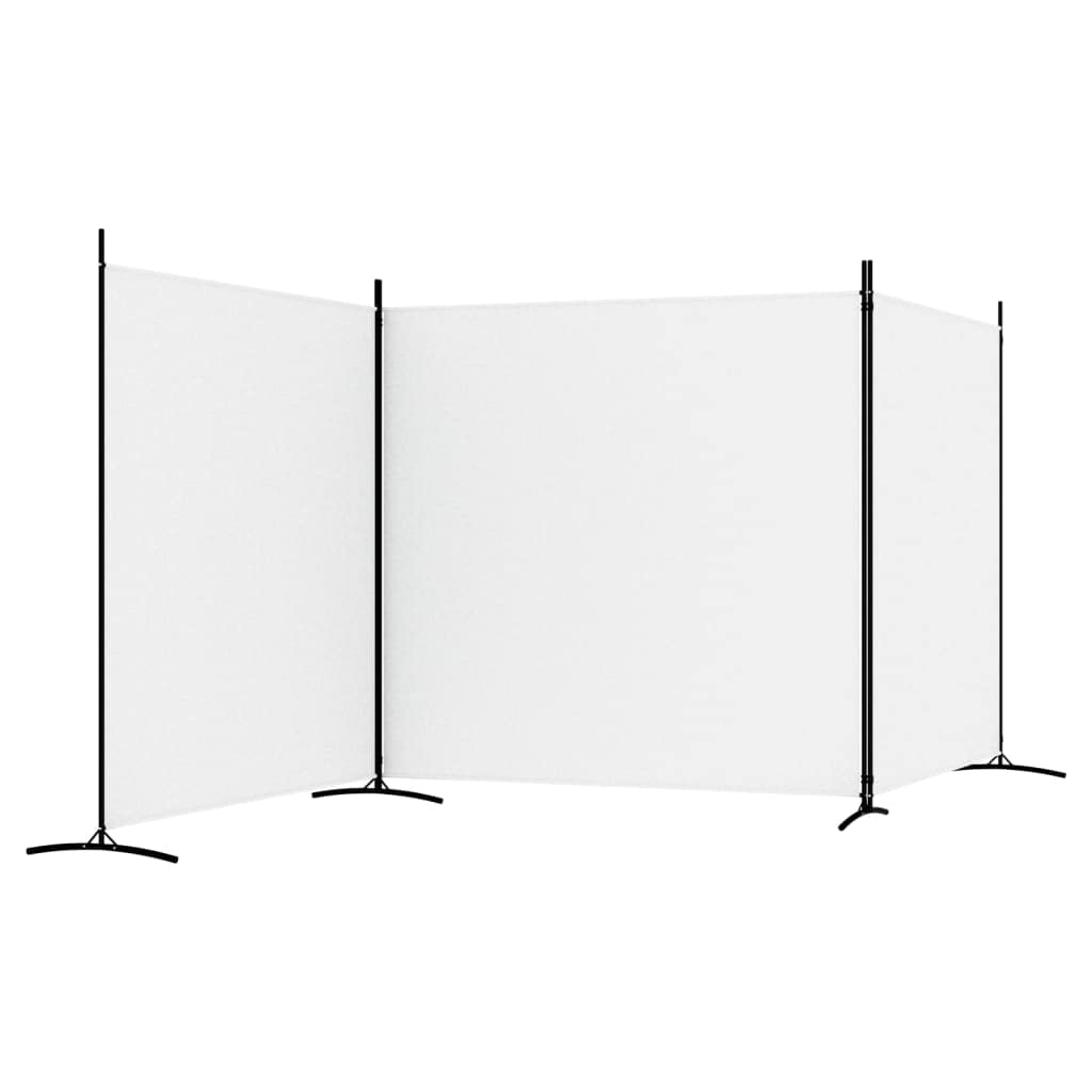 3-Panel Room Divider Living Room Bedroom Partition Privacy Protection Screen Room Separator Folding Dressing Wall White Fabric