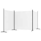 3-Panel Room Divider Living Room Bedroom Partition Privacy Protection Screen Room Separator Folding Dressing Wall White Fabric