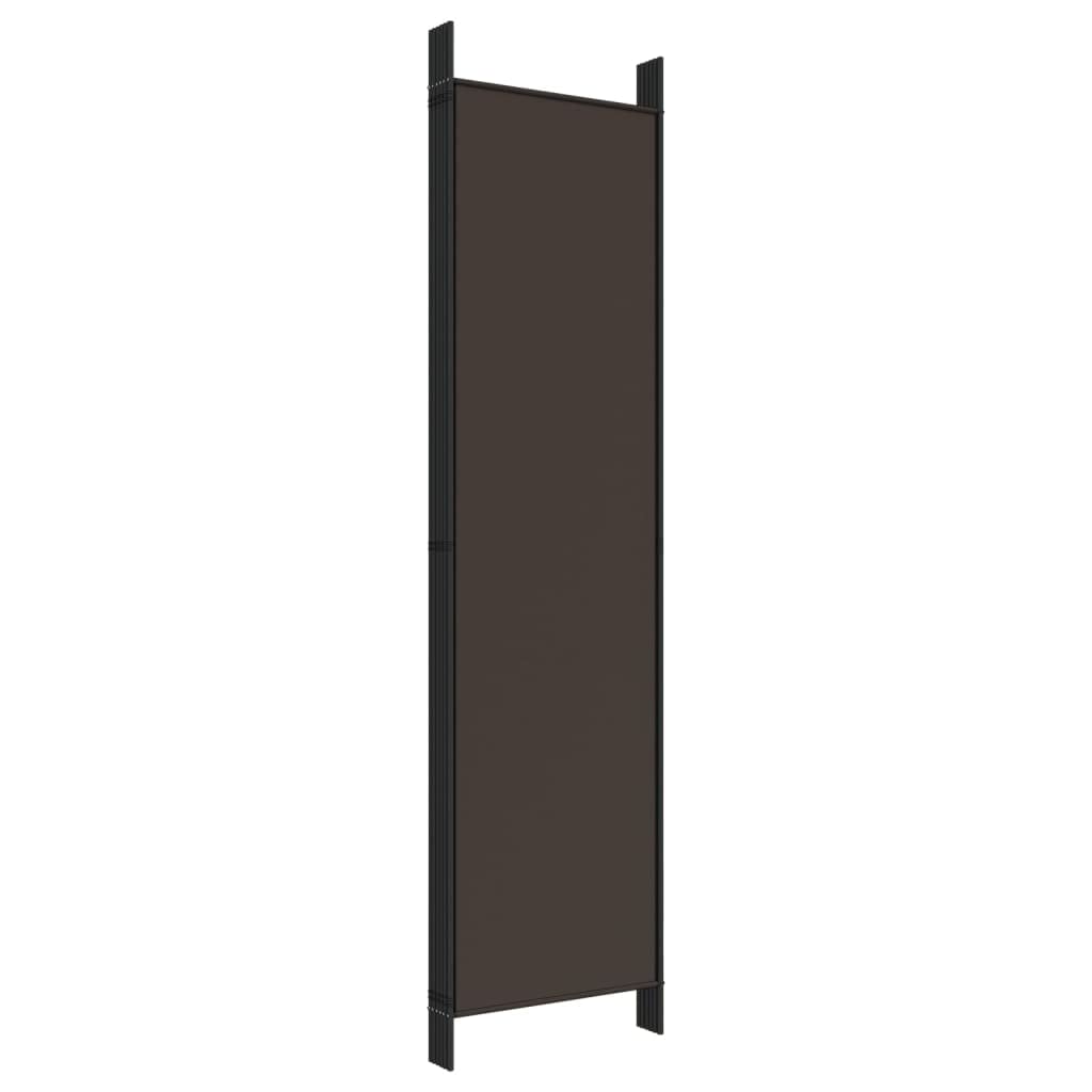 6-Panel Room Divider Living Room Bedroom Partition Privacy Protection Screen Room Separator Folding Dressing Wall Brown Fabric