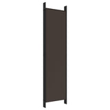 6-Panel Room Divider Living Room Bedroom Partition Privacy Protection Screen Room Separator Folding Dressing Wall Brown Fabric