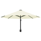 Wall-Mounted Parasol with Metal Pole Outdoor Umbrella Garden Patio Backyard Porch Terrace Balcony Sunshade Canopy 300 cm Sand