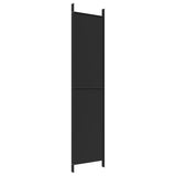 4-Panel Room Divider Living Room Bedroom Partition Privacy Protection Screen Room Separator Folding Dressing Wall Black Fabric