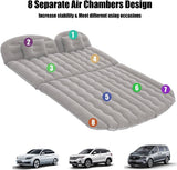 Inflatable Car Air Mattress for SUV Air Mattress Bed Double-Sided Flocking Thickened Car Inflatable Bed with Electric Air Pump 2 Pillows Side File Car Camping Essentials Outdoor Use Car Mattress, Grey