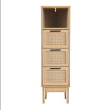 3 Chest of Drawers Rattan Storage Cabinet Side Table Display Book Shelf