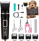 Dog pet Clippers 13 in 1,rechargeble pet Grooming Clippers,LED Display and 3 Cutting Speed, Very Quite Clippers for Cats and Dogs