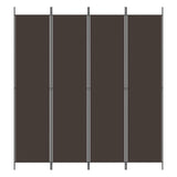 4-Panel Room Divider Living Room Bedroom Partition Privacy Protection Screen Room Separator Folding Dressing Wall Brown Fabric