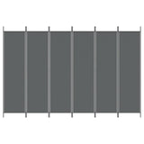 6-Panel Room Divider Living Room Bedroom Partition Privacy Protection Screen Room Separator Folding Dressing Wall Anthracite Fabric