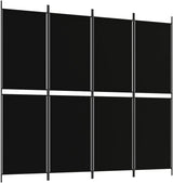 4-Panel Room Divider Living Room Bedroom Partition Privacy Protection Screen Room Separator Folding Dressing Wall Black Fabric