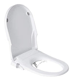 Non Electric Bidet Seat Toilet Seat with Self Cleaning Dual Nozzles Separated Rear & Feminine Cleaning Natural Water Spray, Soft Closed Toilet Seat, Easy DIY Installation (D Shape)