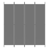 4-Panel Room Divider Living Room Bedroom Partition Privacy Protection Screen Room Separator Folding Dressing Wall Anthracite Fabric