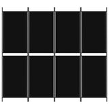 4-Panel Room Divider Living Room Bedroom Partition Privacy Protection Screen Room Separator Folding Dressing Wall Black Fabric