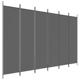 6-Panel Room Divider Living Room Bedroom Partition Privacy Protection Screen Room Separator Folding Dressing Wall Anthracite Fabric