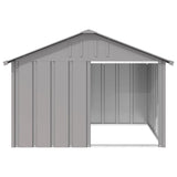 Dog House Home Garden Backyard Dog Kennel Indoor Outdoor Puppy Pet Cat Shed House Animal Supply with Roof Grey Galvanised Steel