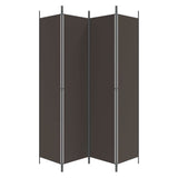 4-Panel Room Divider Living Room Bedroom Partition Privacy Protection Screen Room Separator Folding Dressing Wall Brown Fabric