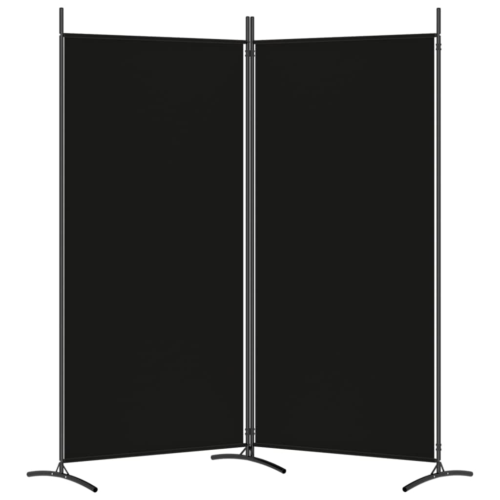 2-Panel Room Divider Living Room Bedroom Partition Privacy Protection Screen Room Separator Folding Dressing Wall Black Fabric