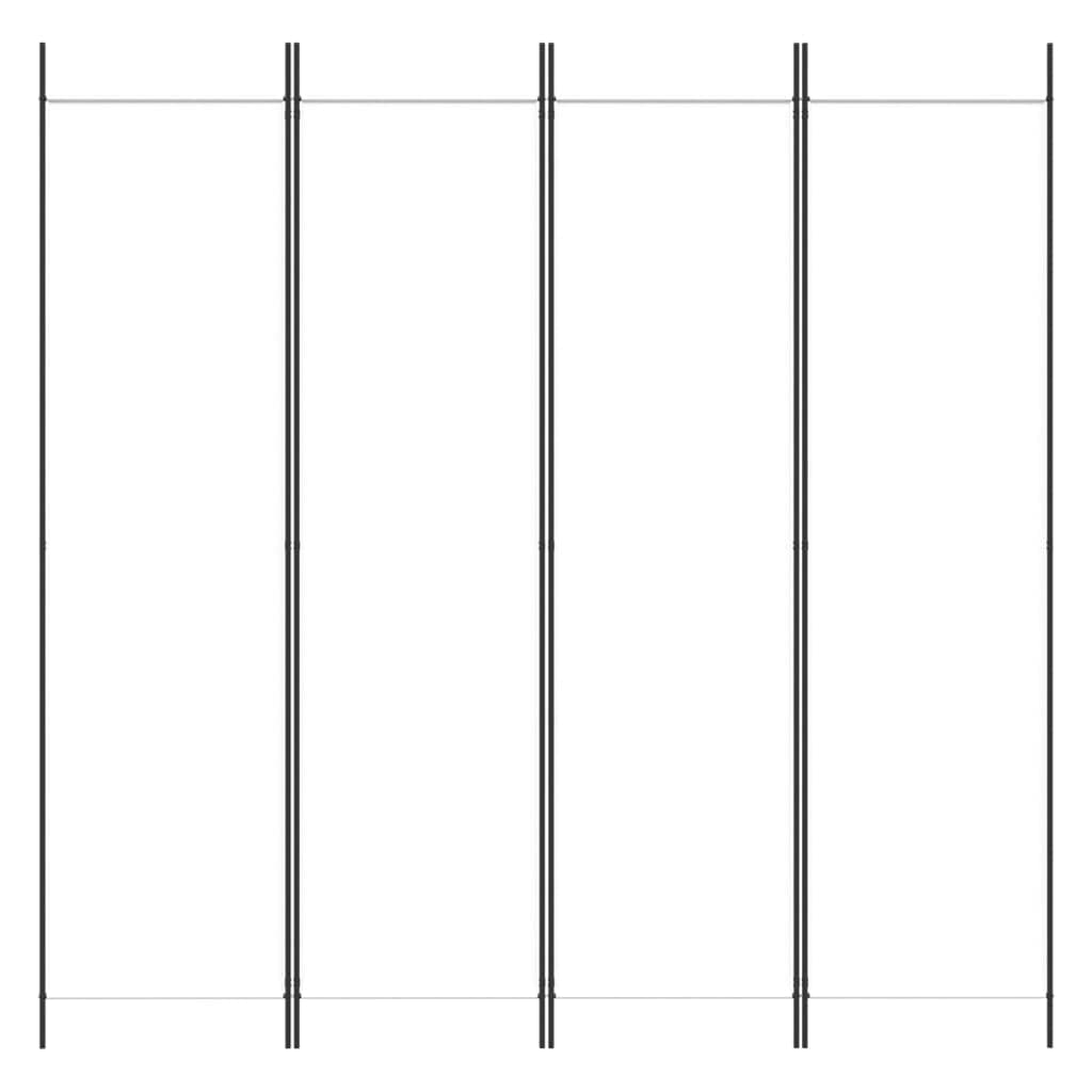 4-Panel Room Divider Living Room Bedroom Partition Privacy Protection Screen Room Separator Folding Dressing Wall White Fabric