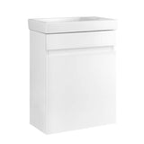 Bathroom Vanity, 400mm Length Unit Table Cabinet Ceramic Basin Sink Wall Cabinets Storage Organiser Home Washroom Toilet Furniture, with 15mm MDF Board Smooth Edges Water-Resistant White