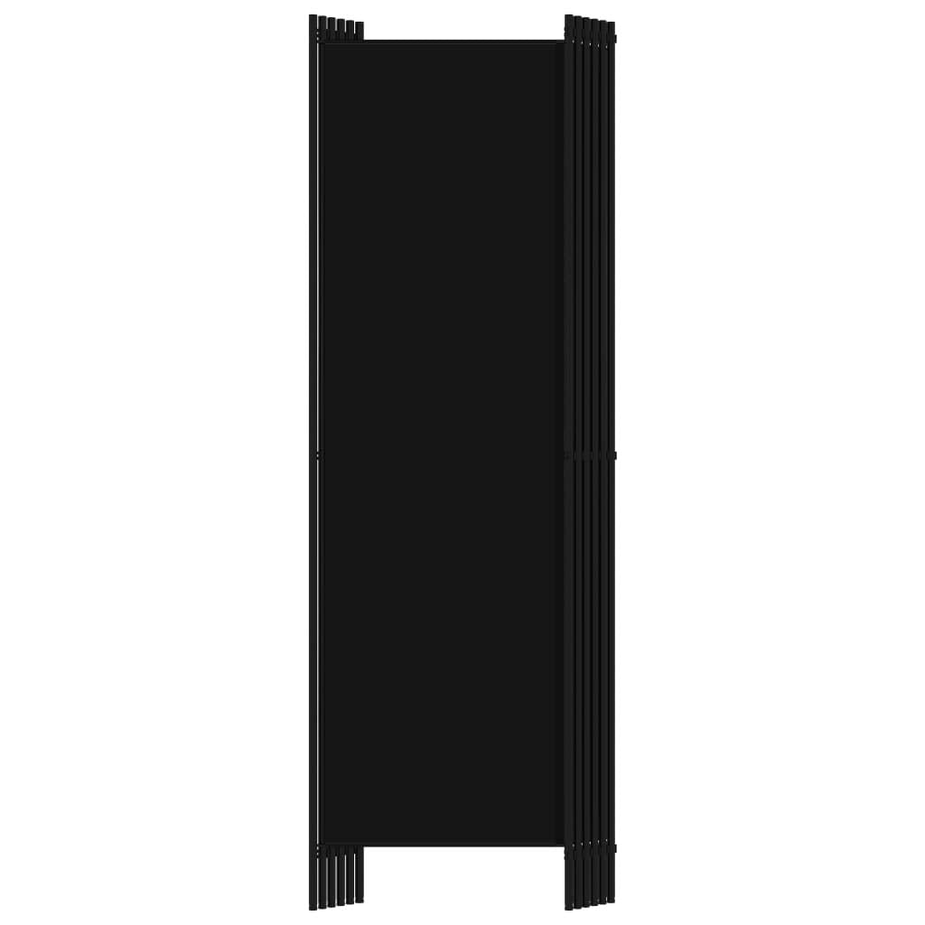 6-Panel Room Divider Home Baby and Kids Room Bedroom Living Room Folding Protective Panel Privacy Screen Partition Stand Black 300x180 cm