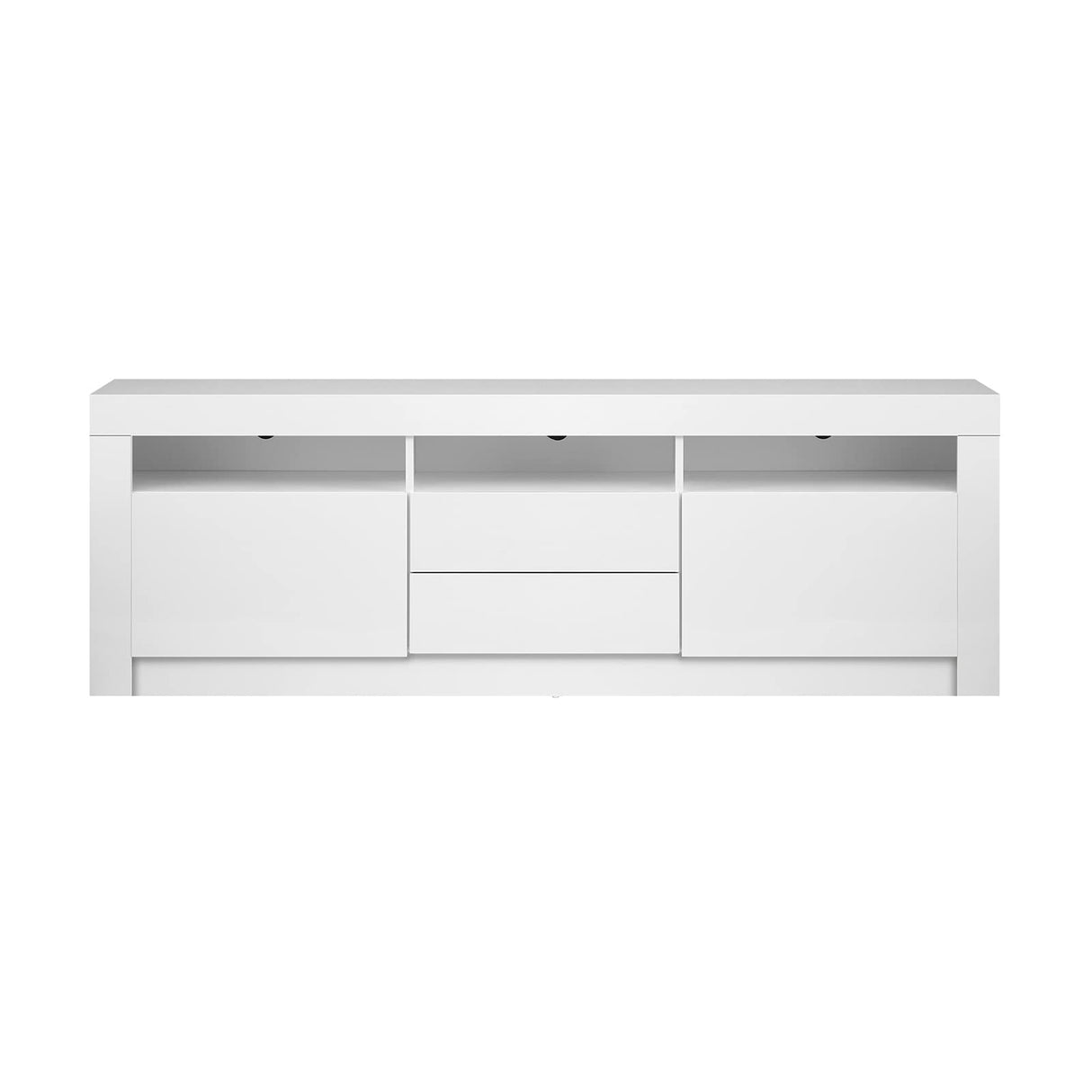 LED TV Cabinet 180cm Entertainment with 2 Drawers and Cabinets-White