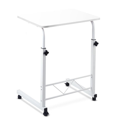 Laptop Desk Table Height Adjustable Wooden Bed Side Table 60CM White