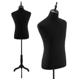 Male Mannequin Stand Dress Form Mannequin Torso Adjustable Height 155-174cm Dressmakers Dummy Mannequin Shop Window Display Tripod Base Black