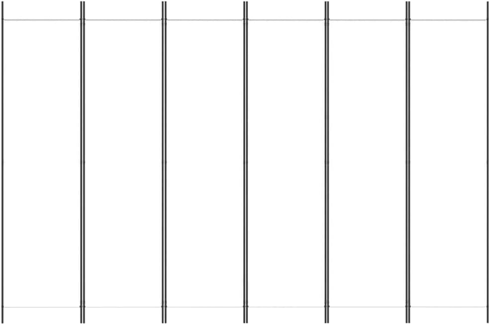 6-Panel Room Divider Living Room Bedroom Partition Privacy Protection Screen Room Separator Folding Dressing Wall White Fabric