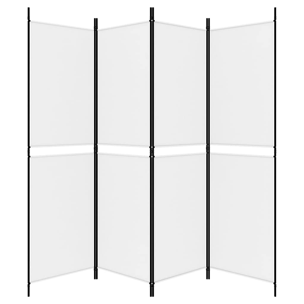 4-Panel Room Divider Living Room Bedroom Partition Privacy Protection Screen Room Separator Folding Dressing Wall White Fabric