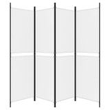 4-Panel Room Divider Living Room Bedroom Partition Privacy Protection Screen Room Separator Folding Dressing Wall White Fabric