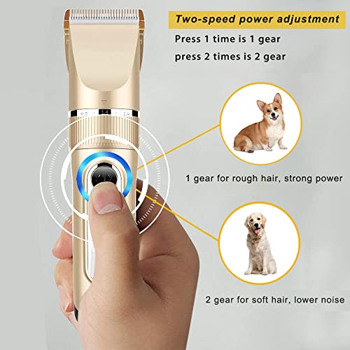 Professional Dog Grooming Clippers (12PCS) (Gold)