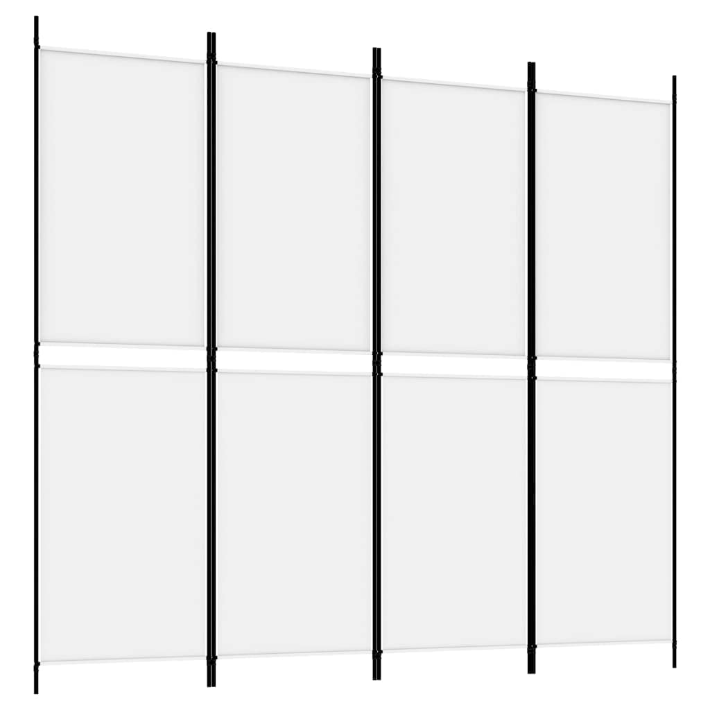 4-Panel Room Divider Living Room Bedroom Partition Privacy Protection Screen Room Separator Folding Dressing Wall White Fabric