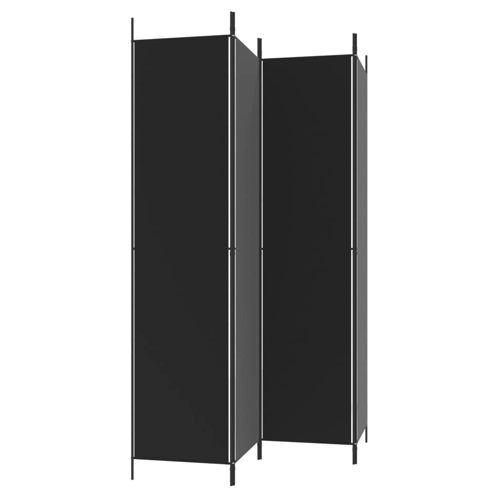 4-Panel Room Divider Living Room Bedroom Partition Privacy Protection Screen Room Separator Folding Dressing Wall Black Fabric