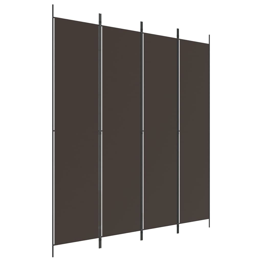 4-Panel Room Divider Living Room Bedroom Partition Privacy Protection Screen Room Separator Folding Dressing Wall Brown Fabric