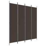 4-Panel Room Divider Living Room Bedroom Partition Privacy Protection Screen Room Separator Folding Dressing Wall Brown Fabric