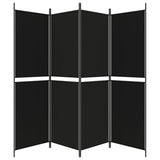 4-Panel Room Divider Living Room Bedroom Partition Privacy Protection Screen Room Separator Folding Dressing Wall Black Fabric