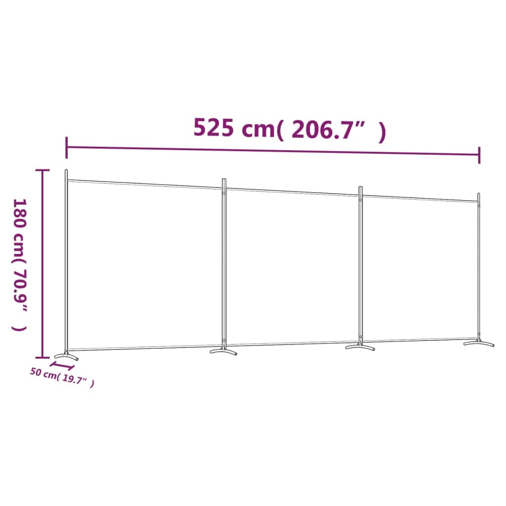 3-Panel Room Divider Living Room Bedroom Partition Privacy Protection Screen Room Separator Folding Dressing Wall White Fabric