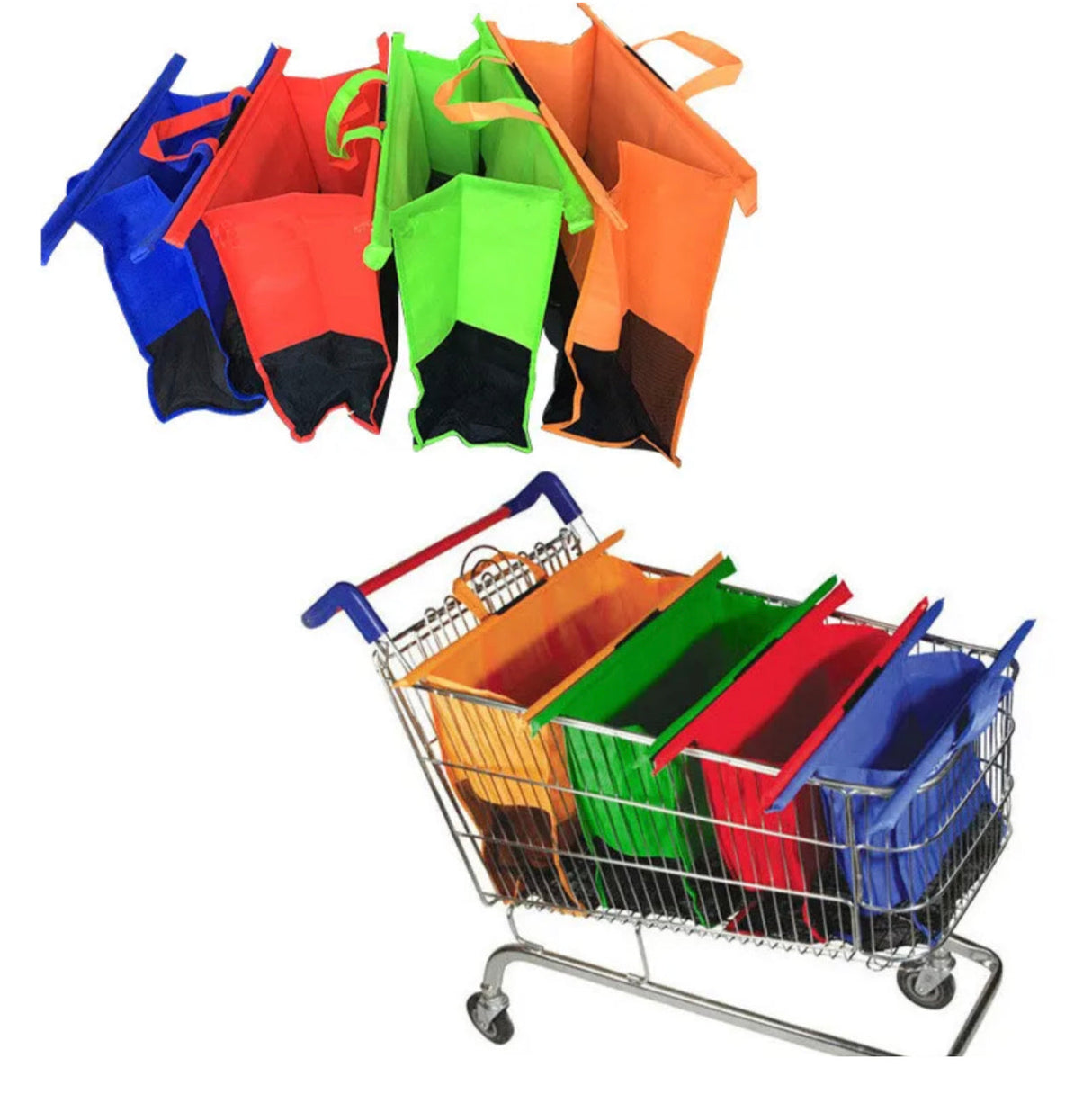 4-Piece Shopping Trolley Bags Organizer Set