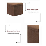 Foldable Linen Storage Ottomans Cube Toy Chest