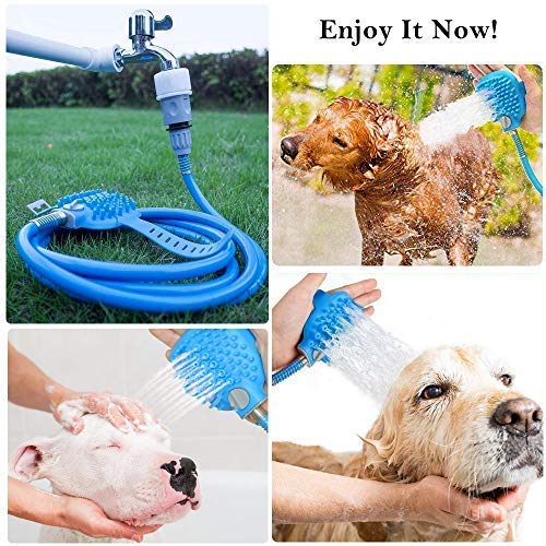 Pet 2-in-1 Brush Bathing Tool Adjustable Bath Glove Dog Cat Horse Cleaning Shower Massager Head Bath Brush Sprinkler Puppy Wash Sprayer Comb Grooming