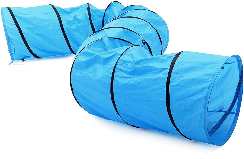 Pet Scene 5.5M Dog Agility Training Pet Dog Exercise Tunnel Chute Protable Dog Training Tunnel with Carry Bag