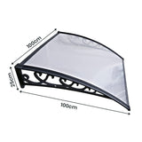 Window Door Awning Outdoor Canopy Patio Rain Shield Cover DIY 1Mx1M Black Clear