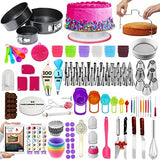 Cake Decorating Supplies, 500 PCs Cake Decorating Kit 3 Springform Cake Pans, 48 Piping Icing Tips, 7 Russian Nozzles, Cake Rotating Turntable, Chocolate Mold, Baking Supplies, Cake Baking Tools