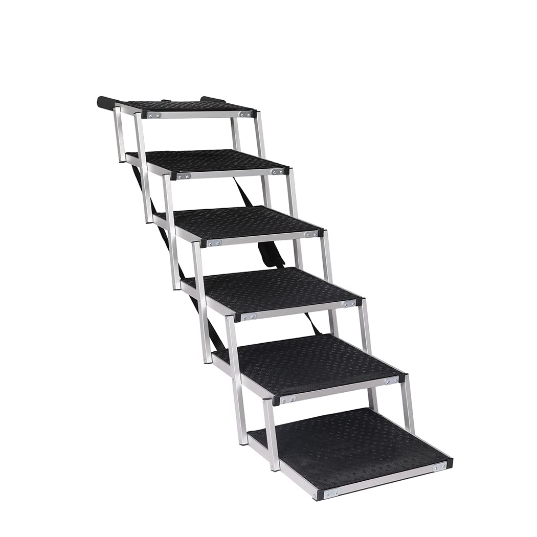 Folding Dog Ramp for SUV Truck Pet Safety Stairs Portable Non-Slip Ladder