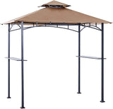 8' X 5' Grill Shelter Replacement Canopy roof ONLY FIT for Gazebo Model L-GZ238PST-11 Beige with Rip Lock Technology