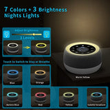 [2 in 1] White Noise Machine with Warm Night Light-Portable LED Display White Noise Machine for Babies and Adults-Rechargeable Touch Sleep Sound Machine for Baby Soothing,Relaxation and Tinnitus Relief Dark Grey